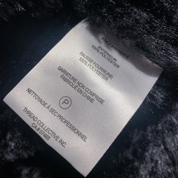 nwt $340 Anthropologie NVLT Black Trench Coat Vegan Faux Fur Jacket Size Small - Picture 15 of 17